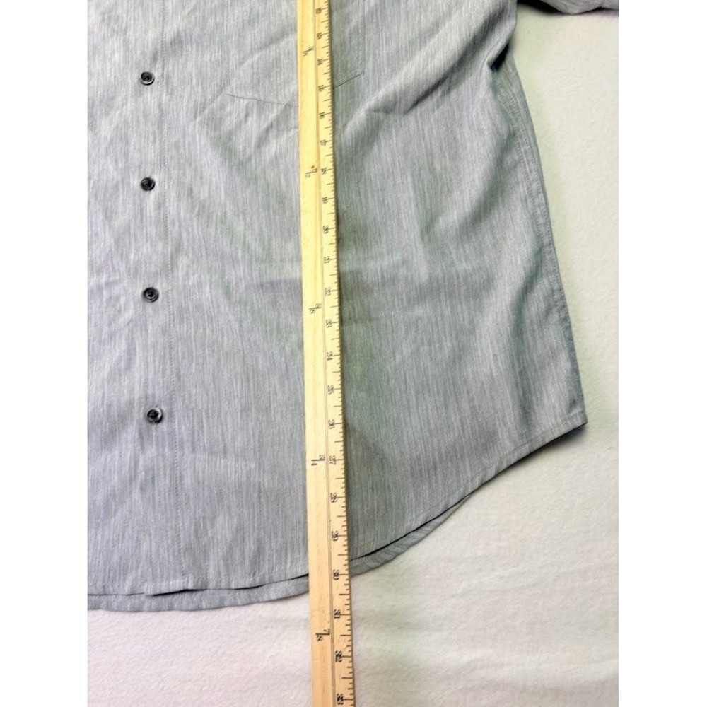 Fundamental Coast Shirt Mens XXL Grey‎ Short Sleeve Slub Button Down - Picture 2 of 8